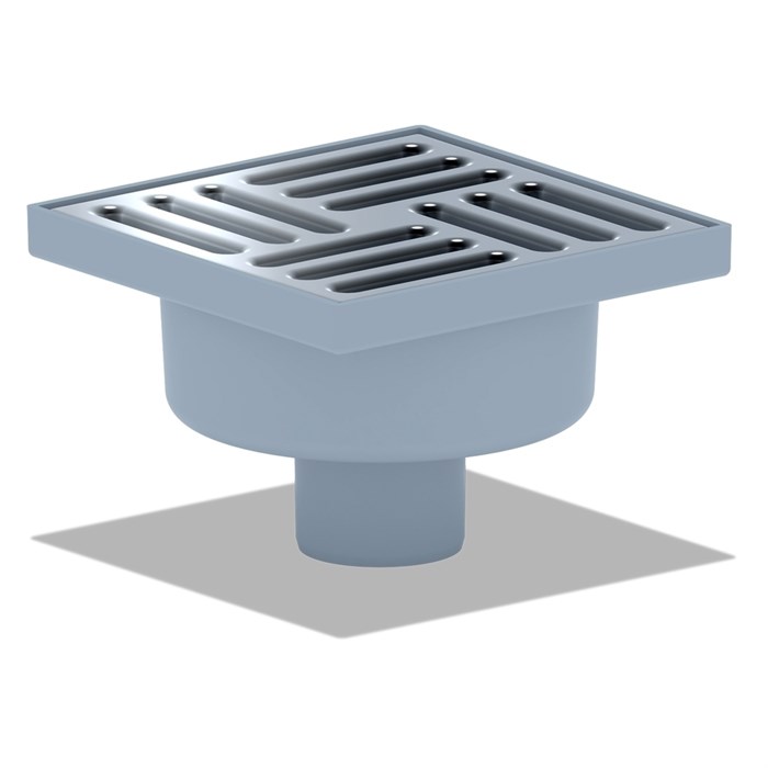 50 трап с вертик. спуском,н/рег решетка 150х150 нерж АНИ пласт TA5212 TA5212