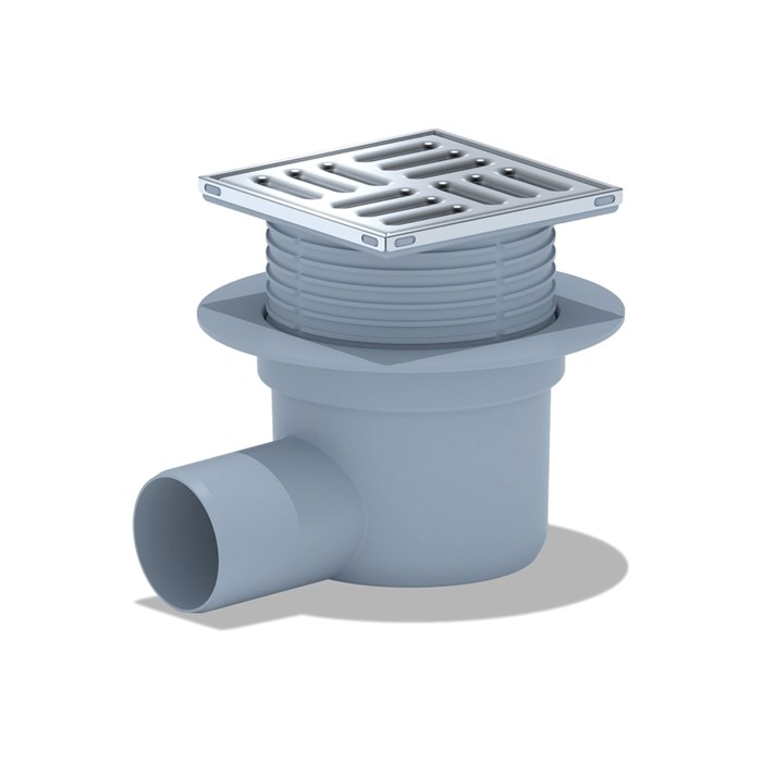 50 трап с гориз. спуском, рег решетка 100х100 нерж АНИ пласт TA5602 TA5602