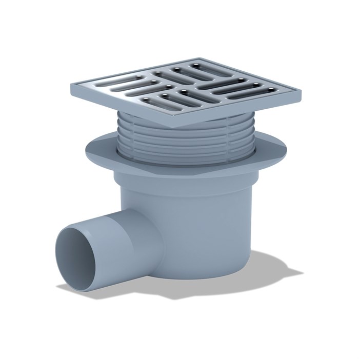 50 трап с гориз. спуском, рег решетка 120х120 нерж АНИ пласт TA5614 TA5614