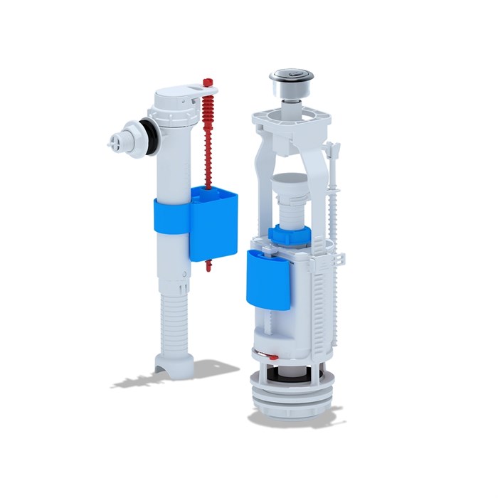 Арматура к смыв. бачку 2-х Кноп. АНИпласт хром  бок/подв WC9010C Ани Пласт WC9010C