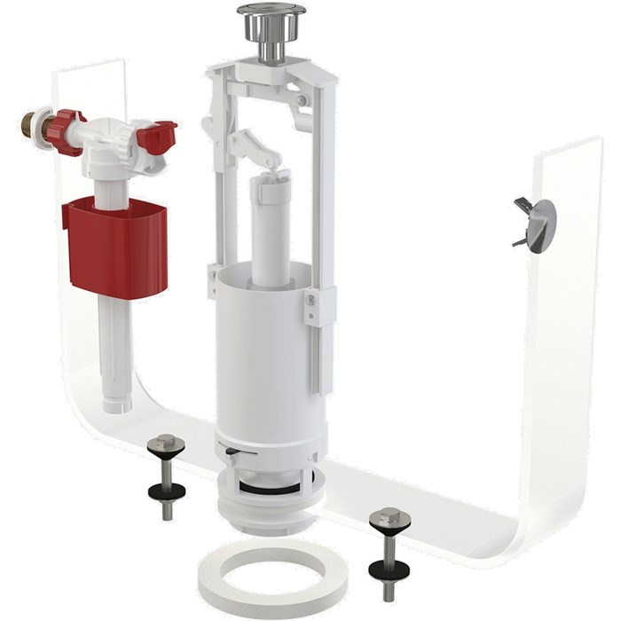 Арматура к смыв.бачку стоп-кноп.ALCAPLAST/Alcadrain 1/2 хр.кн.бок.под унив колонка лат.штуцерSA2000К SA2000K 1/2" CHROM