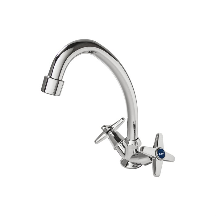 Смеситель для кухни 1/2 кер F4020-2 FRAP КРЕСТ (выс.пов.излив, п/ гайку, хром, силумин) F4020-2