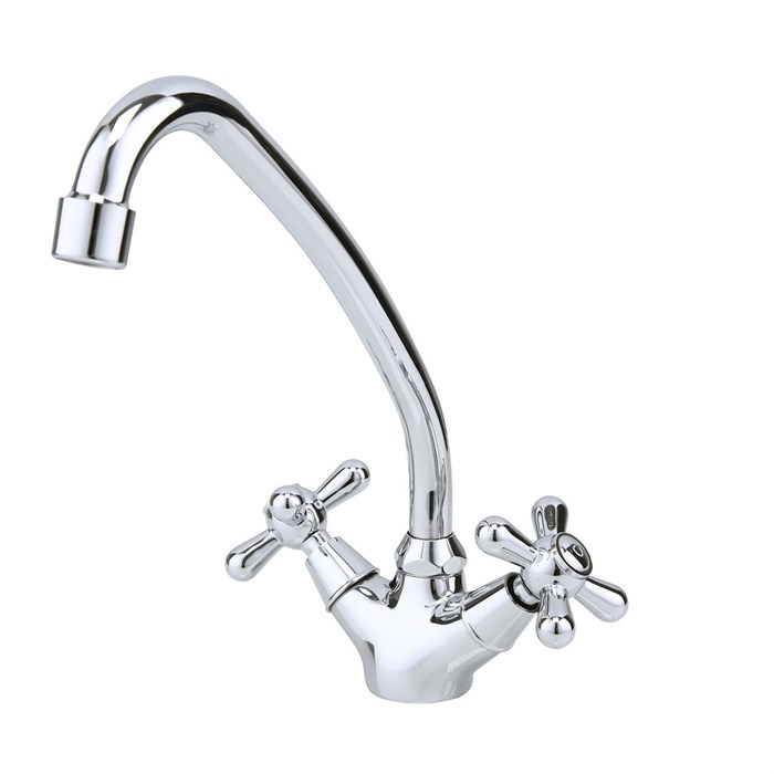 Смеситель для кухни 1/2 кер F4125 FRAP Крест (выс. пов. излив, п/шпильку, хром, латунь) F4125