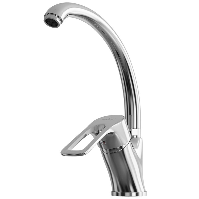 Смеситель для кухни 40k MIXLINE ML06-032 высокий излив с/отв боковая п/гайку (без подводки) ML06-032