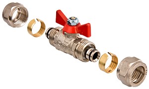 Кран шаровой для м/п трубы 16 х 16 ц/ц VALTEC VT343 VT.343.N.1616