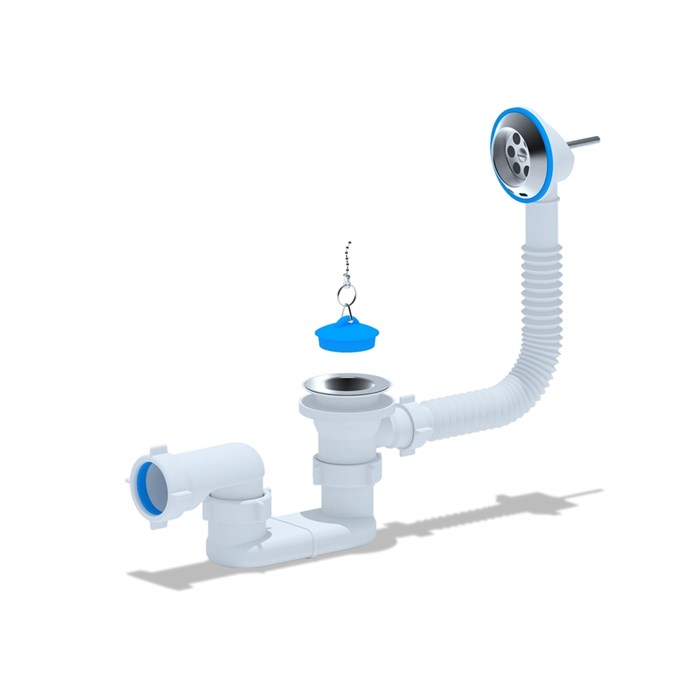 Обвязка на ванну 1 1/2*40 с вып. и переливом плоский  Ani Е050 АНИ пласт E050