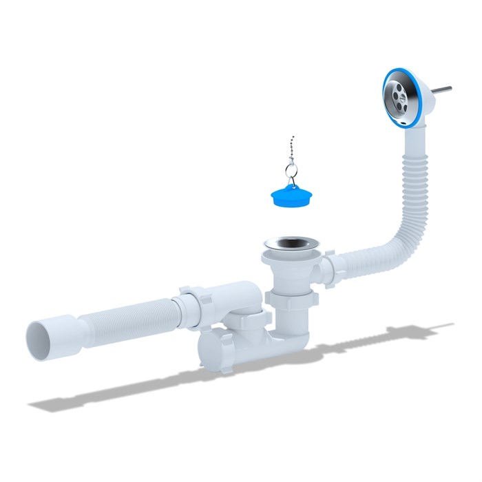 Обвязка на ванну 1 1/2*40*50 с вып. и переливом регулируемая с гофрой Ani Е255 АНИ пласт E255