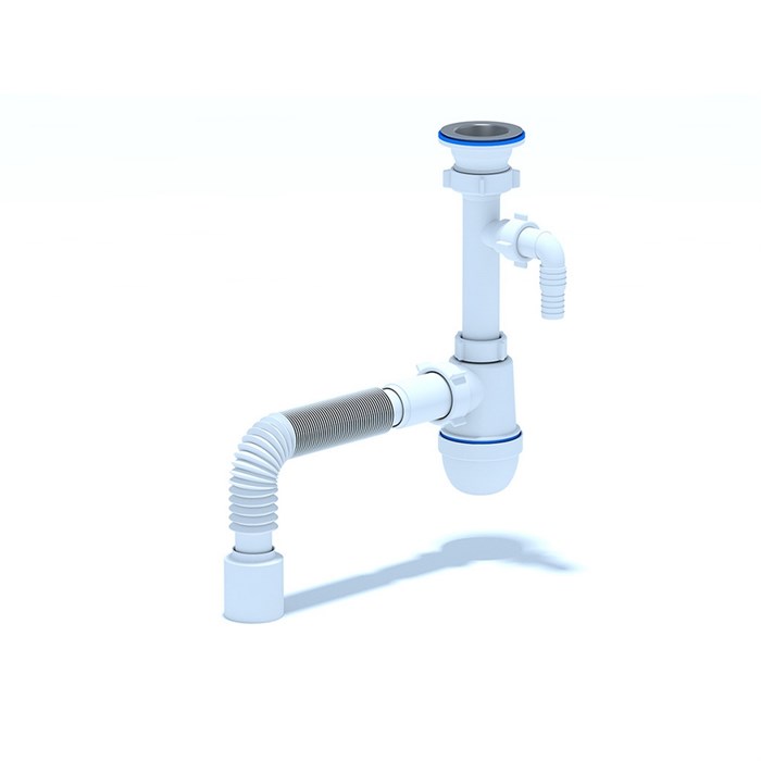 Сифон 1 1/2*40 Ani с носиком, с гофрой 40*50 C0310 АНИ пласт C0310