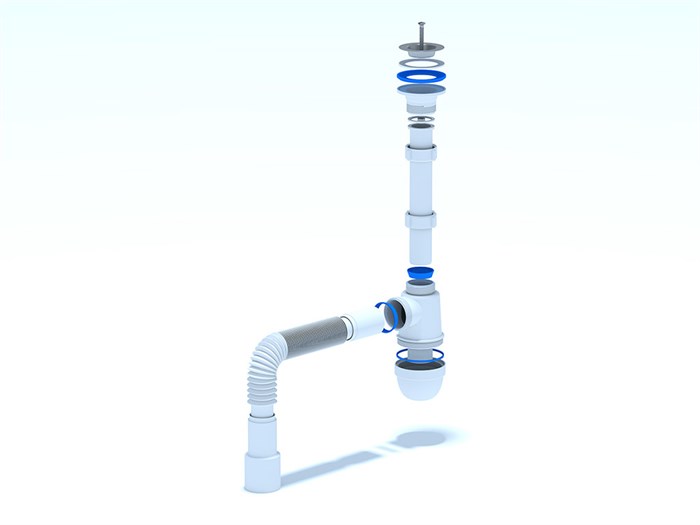 Сифон 1 1/4*40 Ani с гофрой 40*40*50 C1015 АНИ пласт C1015