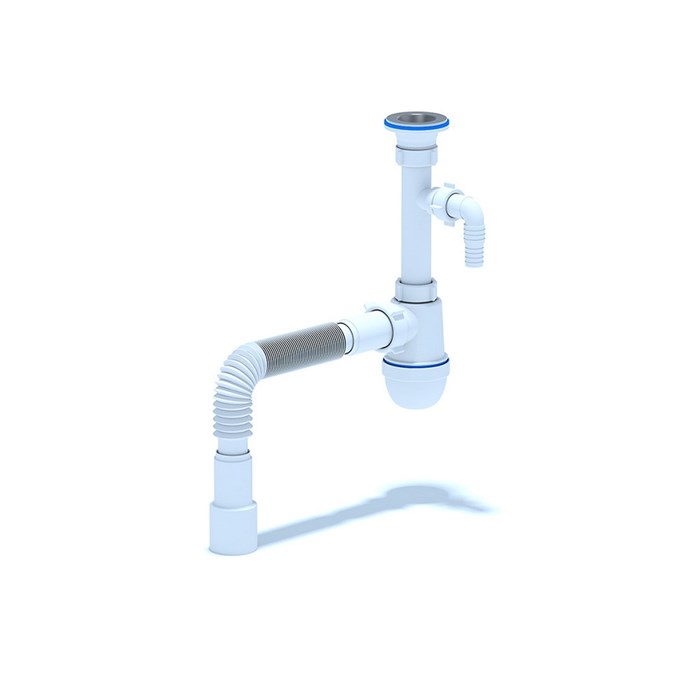 Сифон 1 1/4*40 Ani с носиком, с гофрой 40*40*50 C1315 АНИ пласт C1315