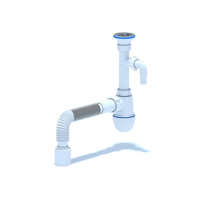 Сифон 1 1/4*40 Ani с носиком, с гофрой 40*50 C1310 АНИ пласт C1310