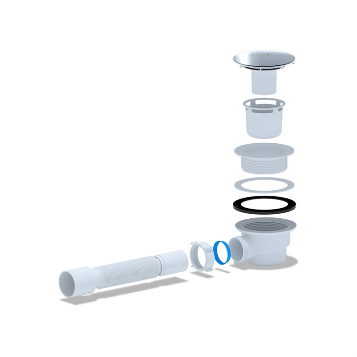 Сифон для душ.поддона 50*40 Ani Е410C АНИ пласт E410C