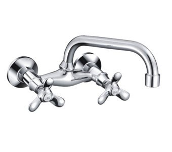 Смеситель для кухни настенный 1/2 кер F4712 FRAP Трилистник (верхний пов.излив, ХРОМ, силумин) F4712