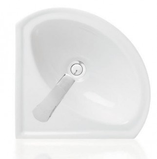 Умывальник "Веер" угловой 36*36 с отв, с крепл. (Sanita) WB.CR/Veer/23-C/WHT.G/S1