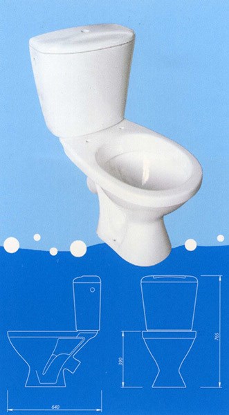 Унитаз-компакт "Универсал" (косой, нижний, под кнопку ПУСТОЙ) (г.Лобня) 73042