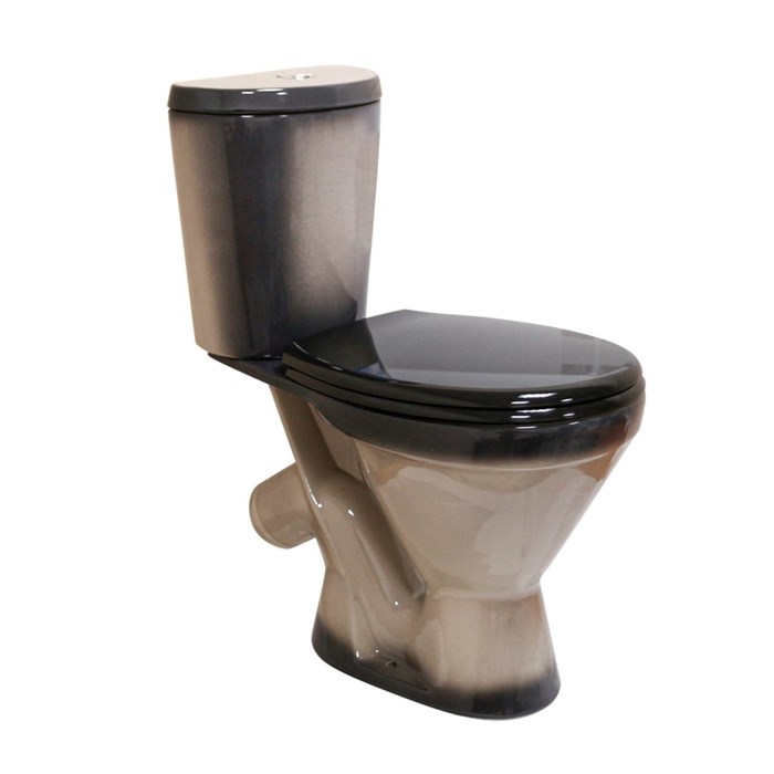 Унитаз-компакт "ЭЛЕГАНТ" черный (косой, нижн, сид.полип., арм) (Rosa) 4620008195698