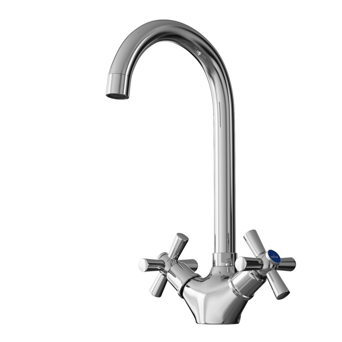 Смеситель для кухни 1/2 кер. MIXLINE ML10-032 высокий излив п/гайку (без подводки) ML10-032