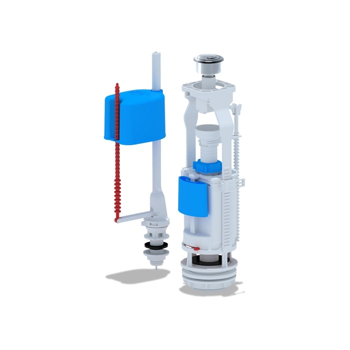 Арматура к смыв. бачку 2-ух Кноп. АНИпласт хром нижн/подв. WC3550С АНИ пласт ЭКОНОМ WC3550C