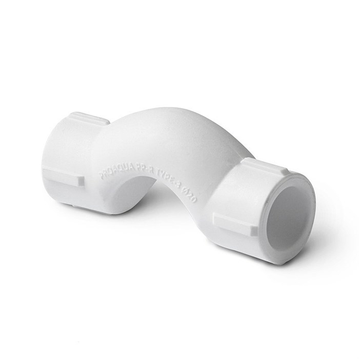 Обводное колено с муфтами 20 PRO AQUA БЕЛЫЙ PA16116P