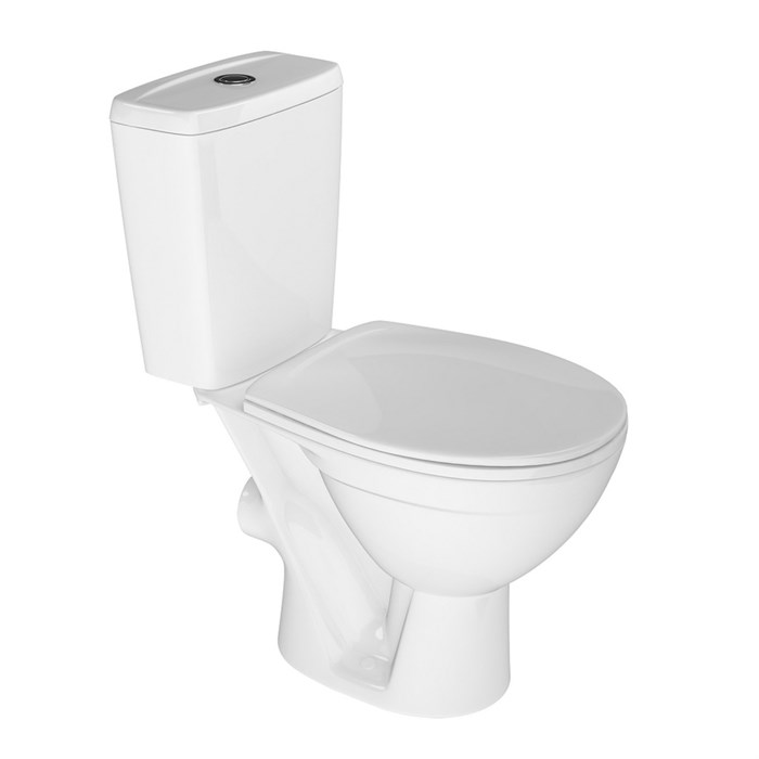 Унитаз-компакт "Соло Люкс м/лифт" белый (гориз, нижн, сид. полип. м/лифт, 2-кн.арм.) (Rosa) 4640021062142