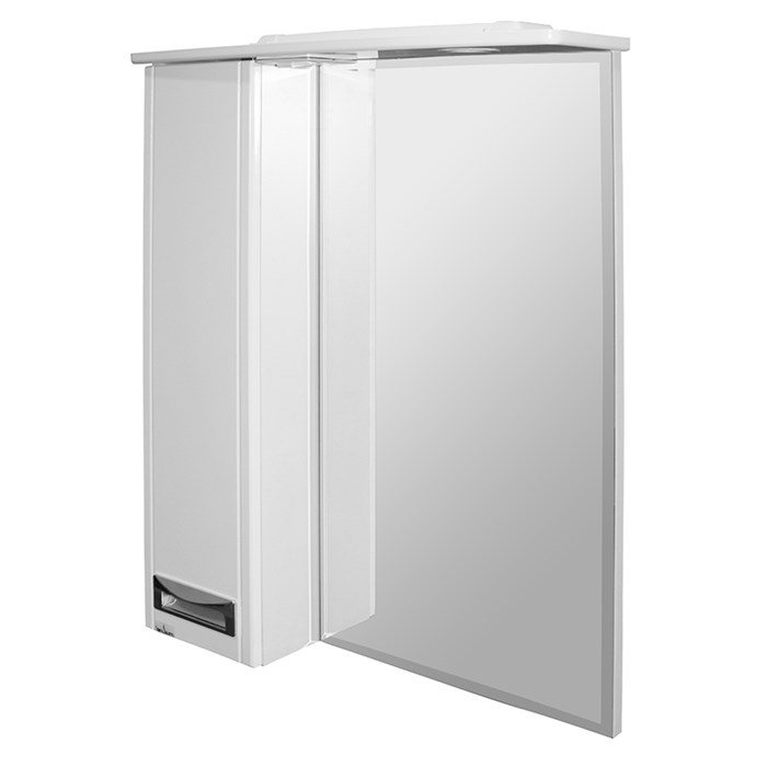 Зеркальный шкаф "Альфа-64 " левый с подсветкой (высота 800) (ПВХ) НФ-00002850