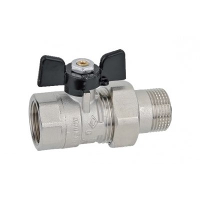 Кран шаровой со сгоном 3/4'' бабочка BUGATTI серия OREGON 322 (Италия) 03220032