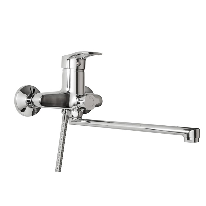 Смеситель для ванны и раковины 40к F22701-B FRAP (L-излив, хром, силумин) F22701-B