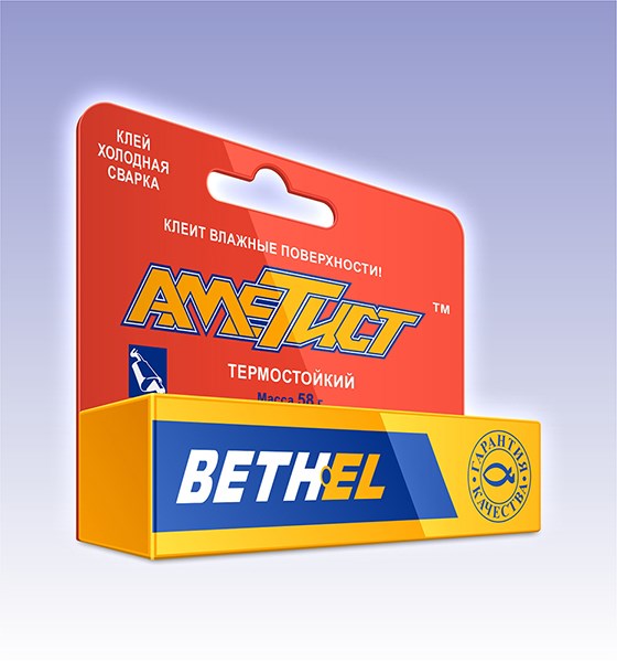 Клей холодная сварка "АМЕТИСТ" Термостойкий 58г (блистер) AM-0479