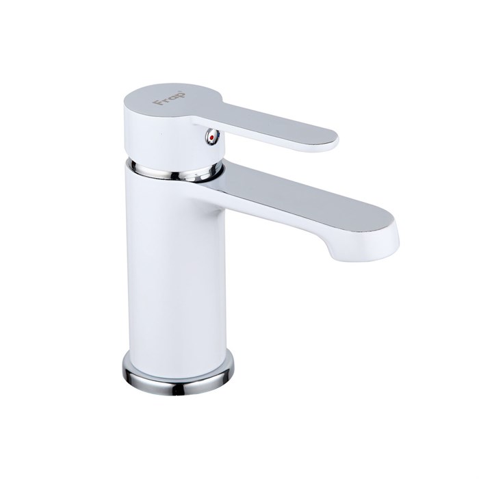 Смеситель для раковины 35к F1041 FRAP б/отв (литой, п/гайку, белый/хром, латунь) F1041