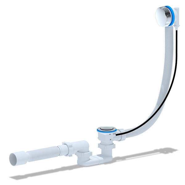 Обвязка на ванну  1 1/2*40 полуавтомат 720 мм ЕM702 АНИ пласт (ручка хром) EM702