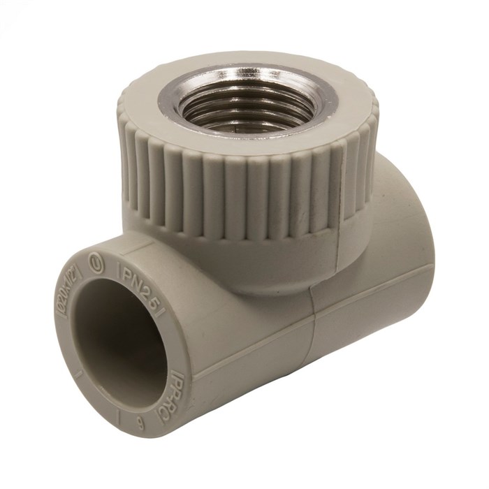 Тройник комб. вн 20х1/2''х20 EVER® plast  СЕРЫЙ (Россия) UPF 023 20 01 20 G