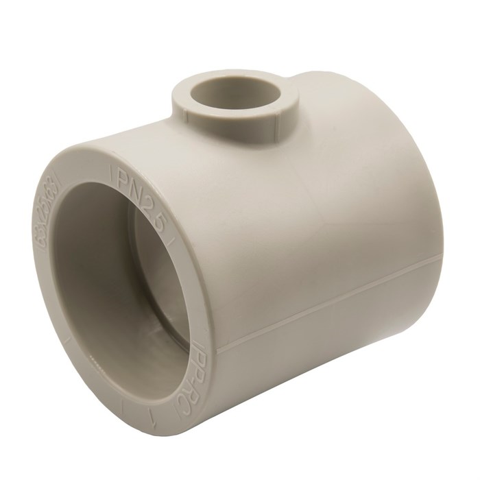 Тройник переходной 63х25х63 EVER® plast  СЕРЫЙ (Россия) UPF 024 63 25 63 G