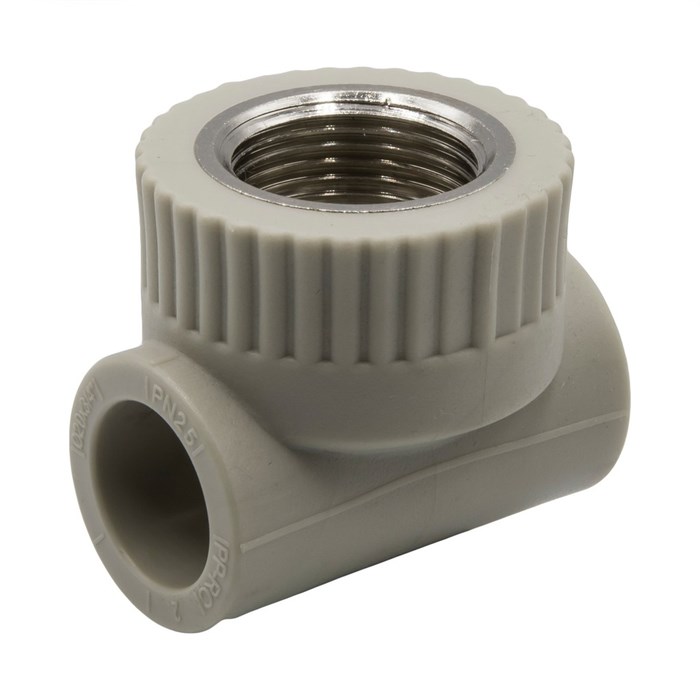 Тройник комб. вн 20х3/4''х20 EVER® plast  СЕРЫЙ (Россия) UPF 023 20 02 20 G