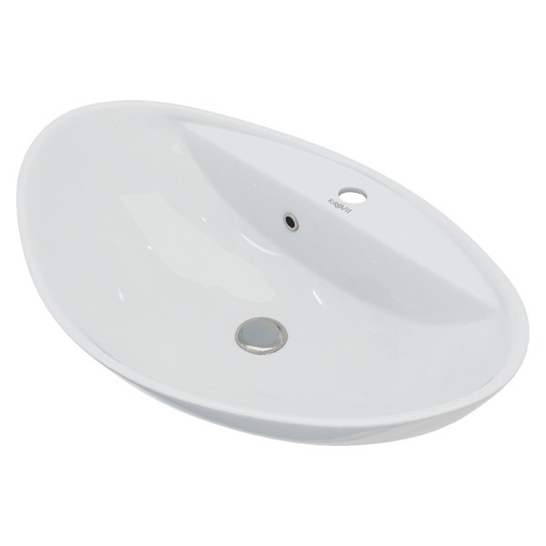 Раковина накладная на столешницу "Гамма-60*39" ш*г овал, с отв. под смеситель  (Kirovit) 76236