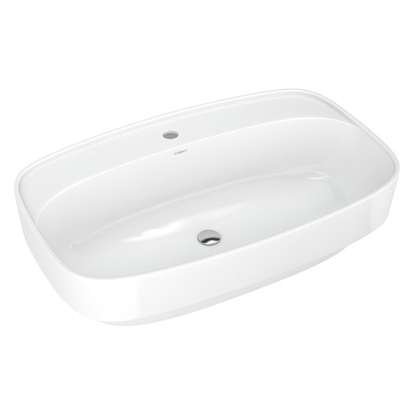 Раковина накладная на столешницу "Купер-65*43" ш*г, с отв. под смеситель (Kirovit) 76238