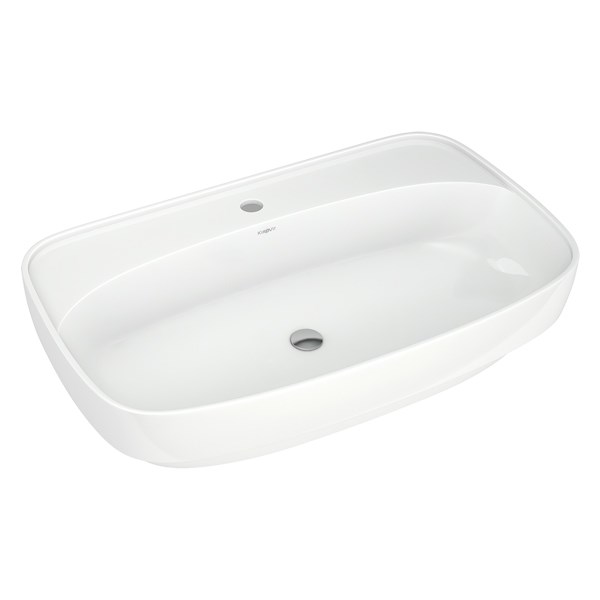 Раковина накладная на столешницу "Купер-65*42" ш*г приставной, с отв. под смеситель(Kirovit) 76239