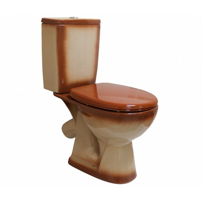 Унитаз-компакт "Уют" коричневый (косой, нижн, сид полип, 2-кн арм) (Rosa) 4630055558797