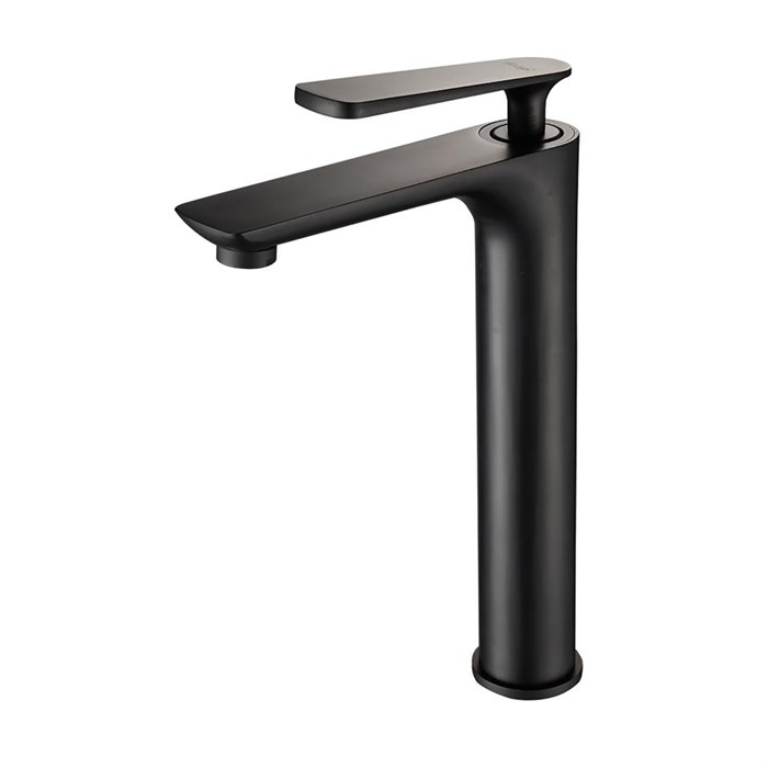 Смеситель для раковины 35к F1052-57 FRAP (высокий, литой, п/гайку, ЧЕРНЫЙ, латунь) F1052-57