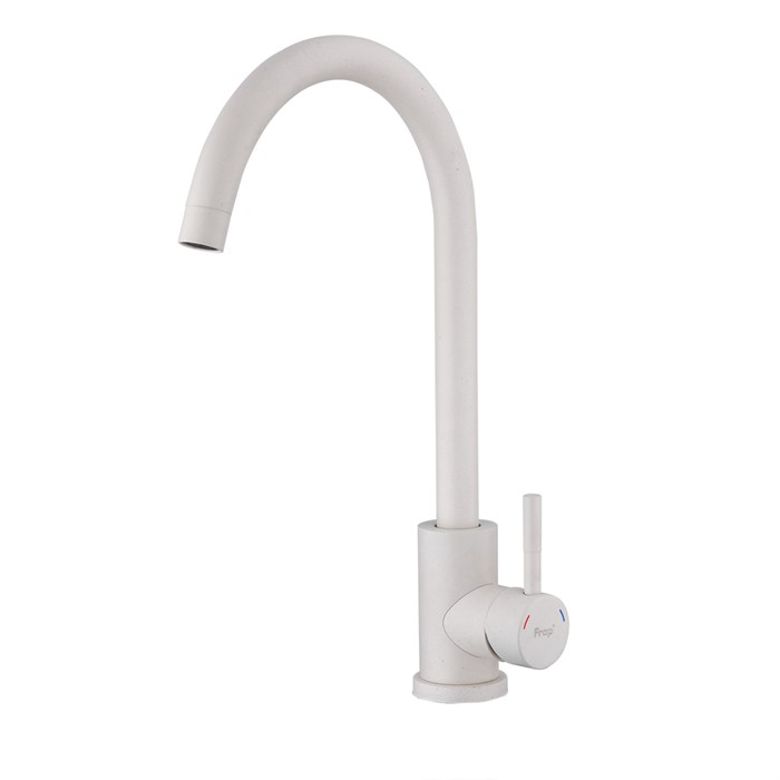 Смеситель для кухни 35к F40899-1 FRAP (выс.пов.излив, п/гайку, БЕЛЫЙ, нерж.сталь) F40899-1