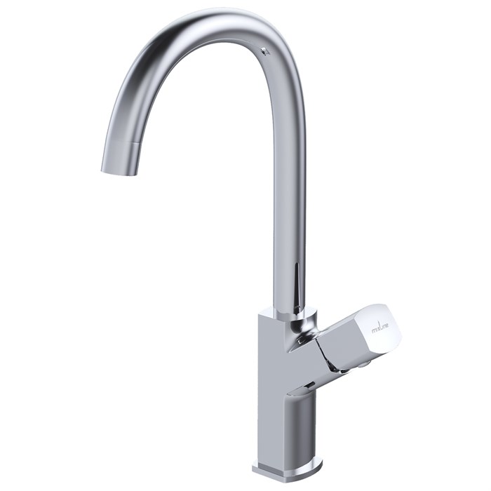 Смеситель для кухни 25k MIXLINE ML27-032 "Primo" высокий излив боковая ручка ML27-032