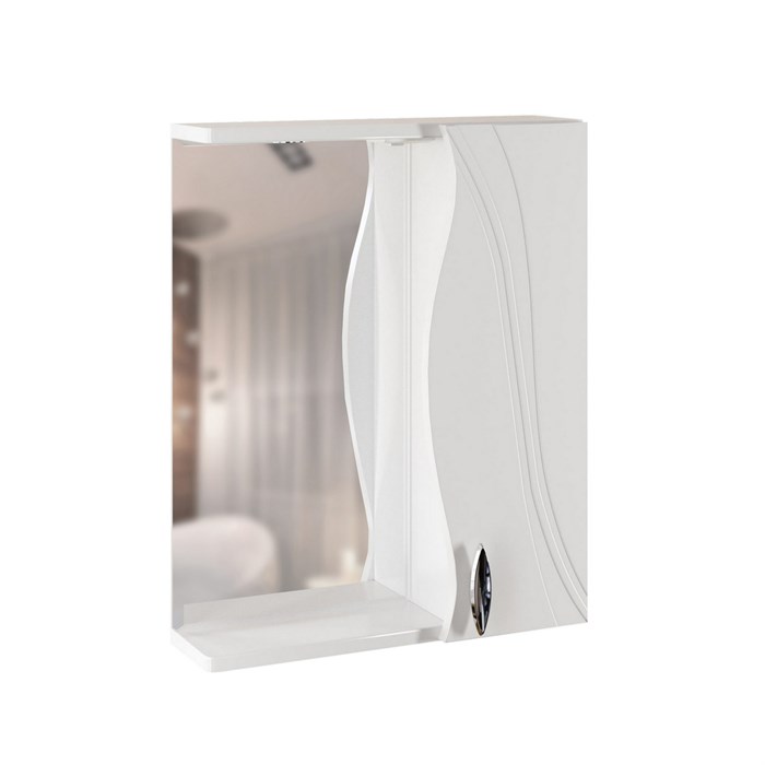 Зеркальный шкаф "ЛИМА-55" правый  с подсветкой (ПВХ) НФ-00005208