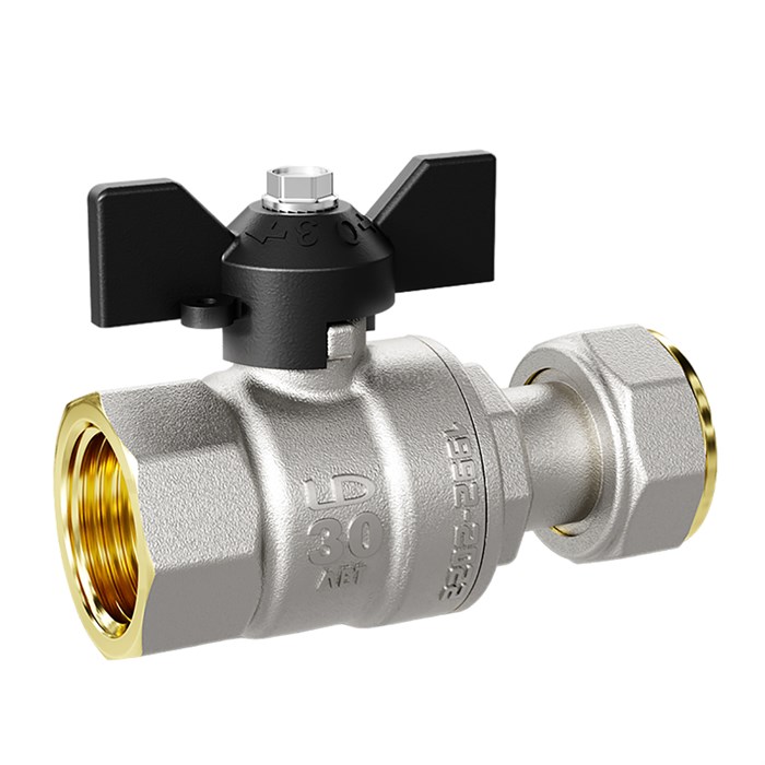 Кран шаровой 3/4'' вн/накидная гайка бабочка LD PRIDE LD 47.346.20