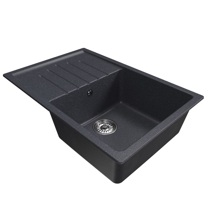 Мойка ML-GM19 КОМФОРТ с крылом, антрацит  (343),  750*500*200мм 00-00009405