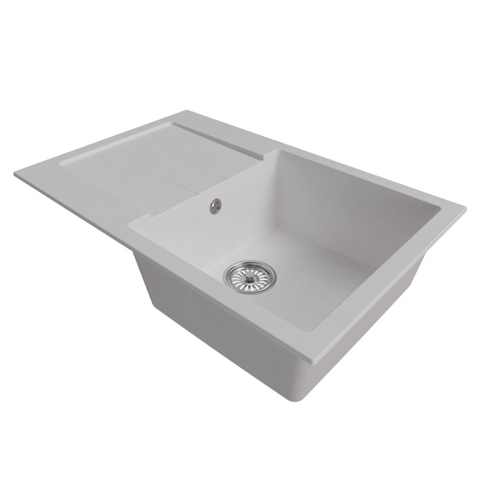 Мойка ML-GM31 КОМФОРТ с крылом, ультра-белая (341), 770*500*190мм 00-00009501