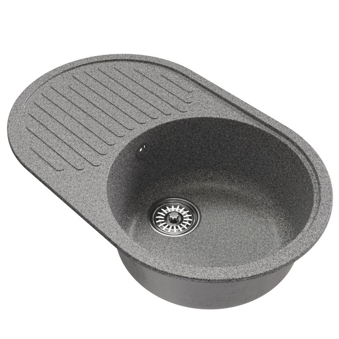 Мойка ML-GM16 КОМФОРТ овальная с крылом, темно-серая (309), 730*460*180мм 00-00009364