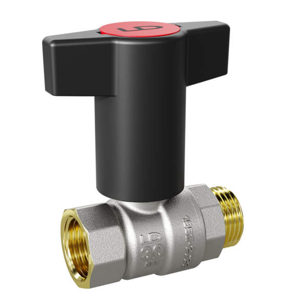 Кран шаровой 3/4'' вн/нар Т-рукоятка (Red+Blue) LD PRIDE LD 47.342.20 RB