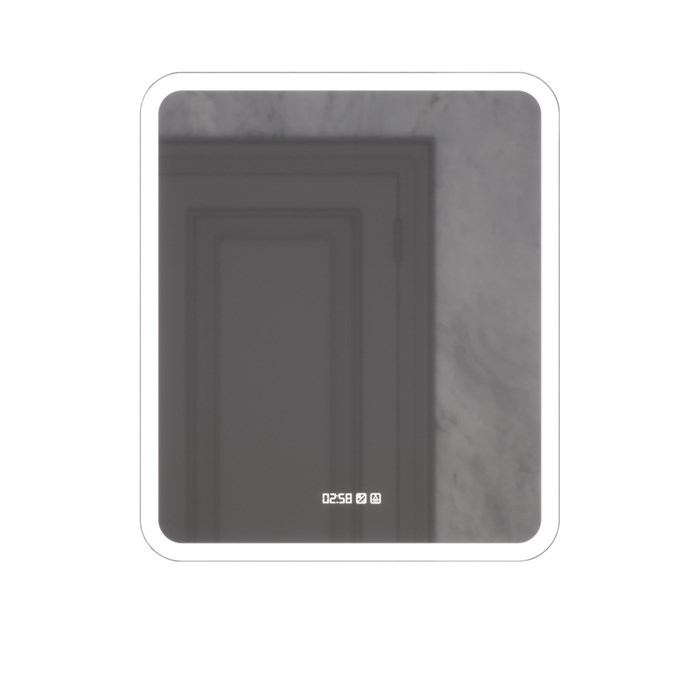Зеркало MIXLINE "Стив-3" 600*700 (ШВ) сенсорный выключатель, часы + подогрев LED-00002843