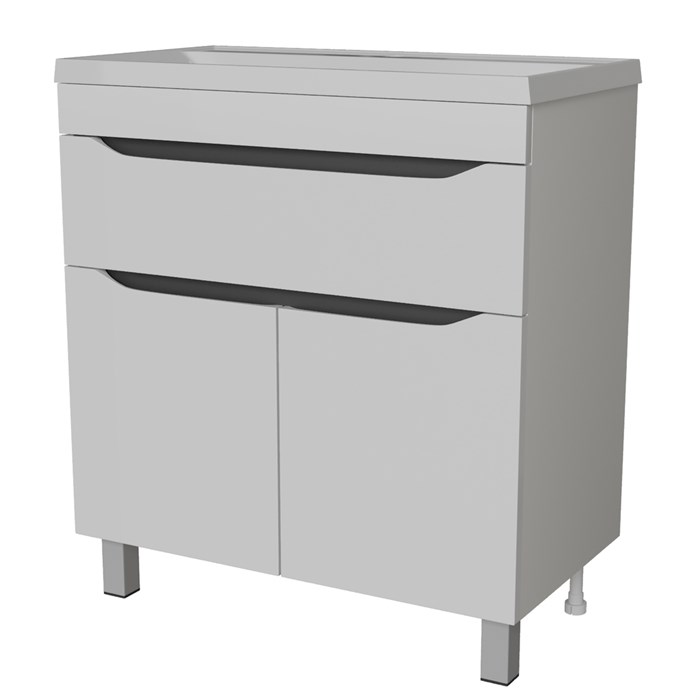 Тумба д/ванной "Лайн-80"  под раковину Фостер 80 (Kirovit)/Fest-80 (Sanita Lux) (ПВХ) tnЛАЙН80.2D.1Y-01