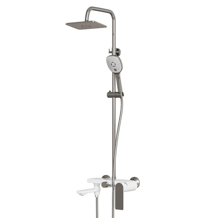 Душевая система 35к MIXLINE ML33-06"City White"излив лейка 3 поз. +лейка"Тропический душ" БЕЛЫЙ/ХРОМ ML33-06