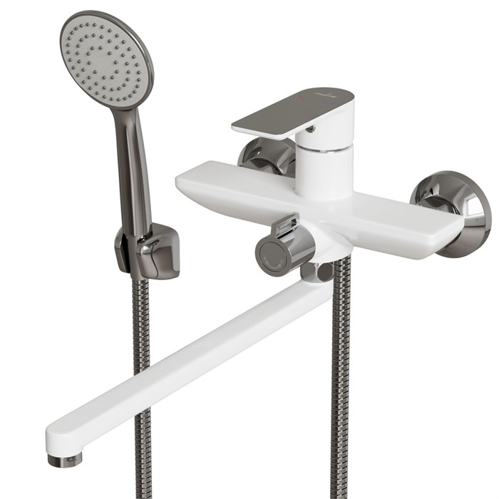 Смеситель для ванны и раковины 35k MIXLINE ML33-02 "City White" БЕЛЫЙ/ХРОМ ML33-02